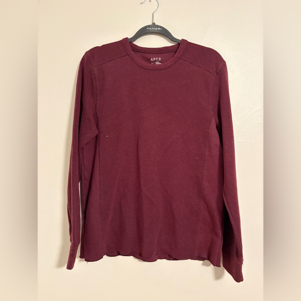 Apt. 9 Men's Deep Red Long Sleeve Tee